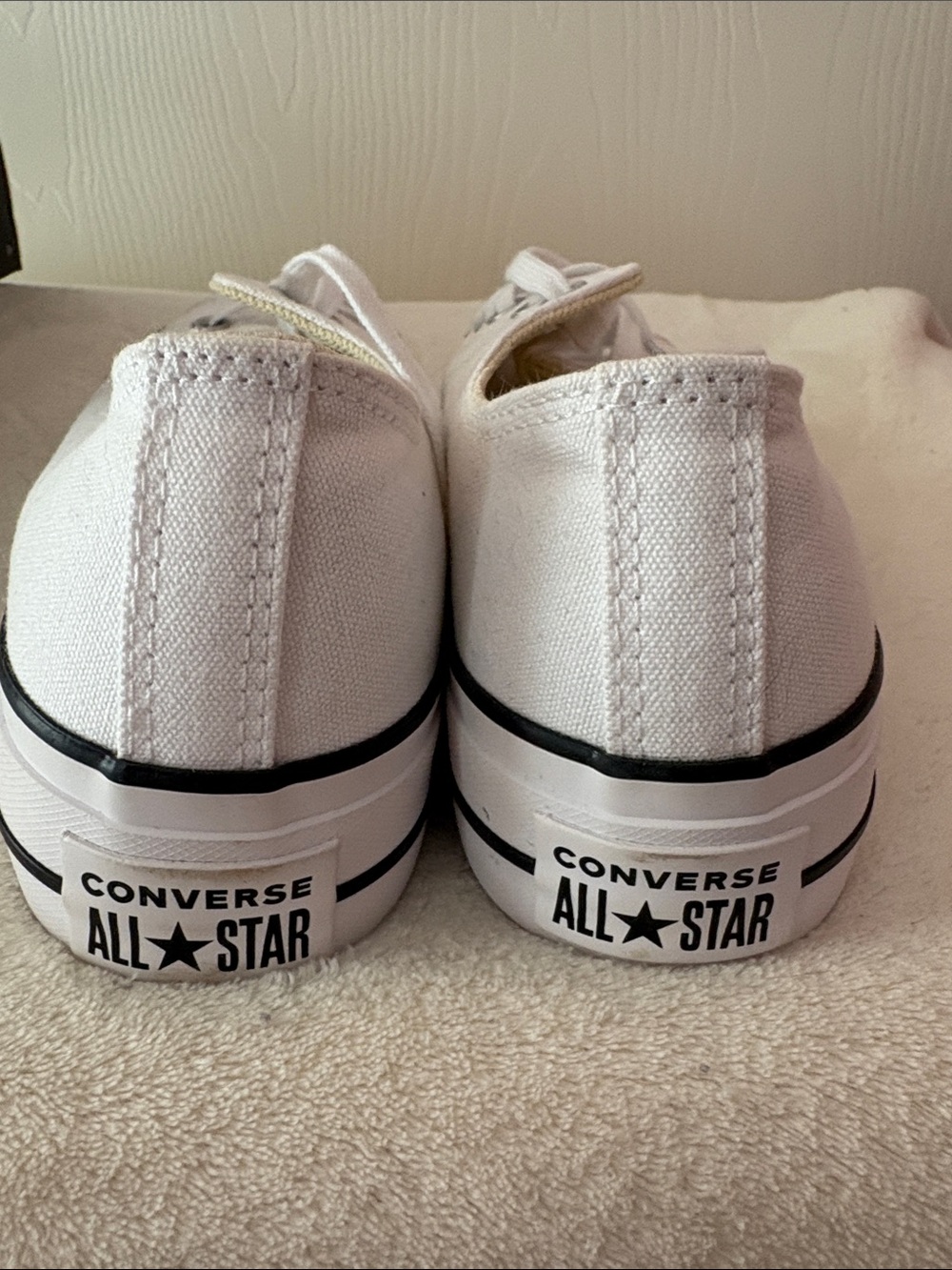 Converse White Low-Profile Platform Chuck Taylor Sneakers - Picture 5 of 6